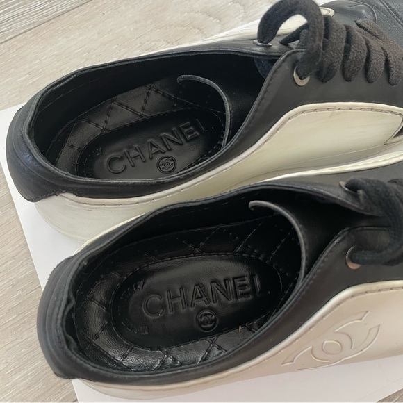 Chanel Black & White Sneakers - Picture 6 of 13